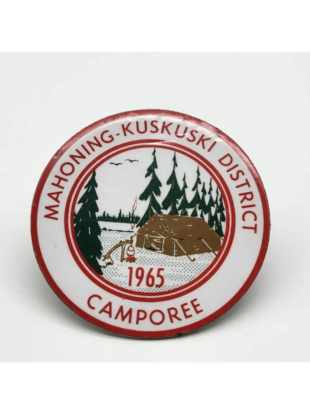 Vintage Boy Scout BSA 1965 Bolo Tie Glass Enamel Camporee Scarf tie